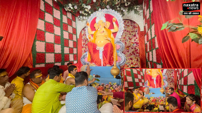 धूमधाम से हुआ मंगल मूर्ति का आह्वान, भक्तों ने किया प्रतिमा स्थापित