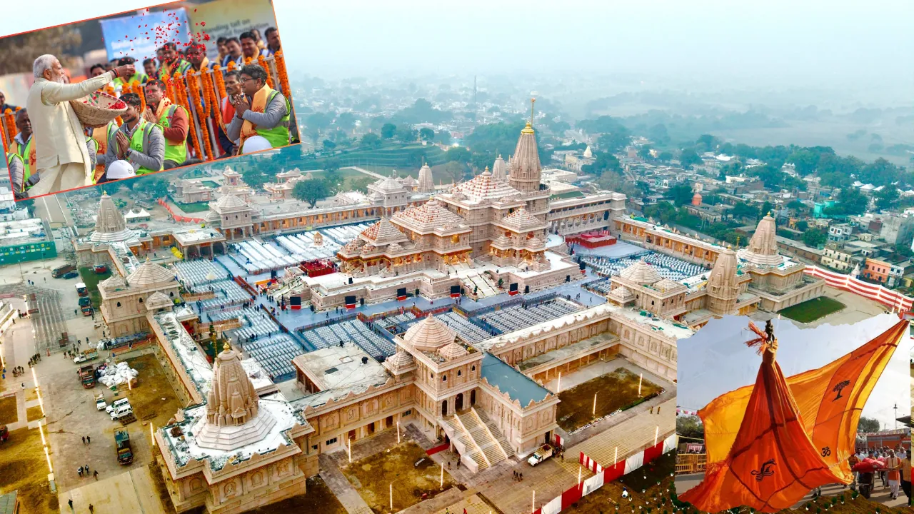 अयोध्या राम मंदिर में लहराया धर्म ध्वज, PM मोदी और मोहन भागवत ने वैदिक मंत्रोच्चार के बीच किया ध्वाजारोहण