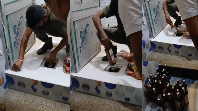 Bihar में शौचालय की टंकी से भारी मात्रा में अंग्रेजी शराब बरामद ! एक कारोबारी गिरफ्तार