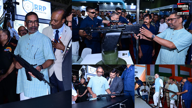 Defence Expo में CM हेमंत सोरेन ने हाथों में उठाए हथियार, देखिए कई खास तस्वीरें