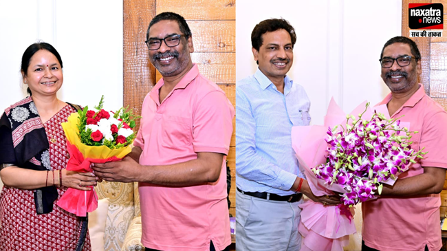 CM हेमंत सोरेन से राज्य निर्वाचन आयुक्त अलका तिवारी और विकास आयुक्त अजय कुमार सिंह ने की शिष्टाचार भेंट