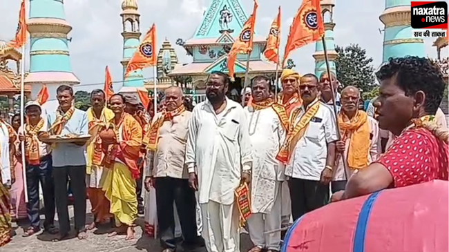 निरसा नया डंगा से श्री श्री 108 सूर्य मंदिर का विधिवत उद्घाटन को लेकर निकाली गयी कलश यात्रा