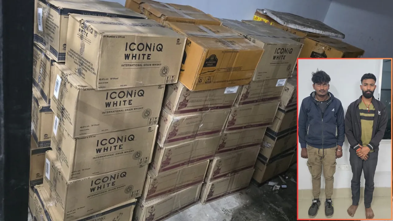 गिरिडीह उत्पाद विभाग ने की बड़ी कार्रवाई 2 पिकअप वैन से लाखों के अवैध शराब जब्त, 2 गिरफ्तार