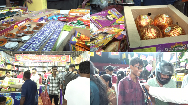 दीपों का त्योहार, राजधानी रांची में पटाखों की दुकानों पर भीड़ अपार