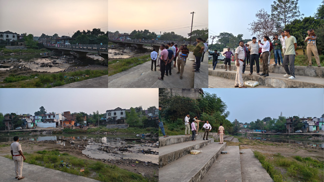 छठ पर्व से पहले गोला के छठ घाटों का निरीक्षण, सफाई और सुरक्षा के दिए गए आवश्यक निर्देश