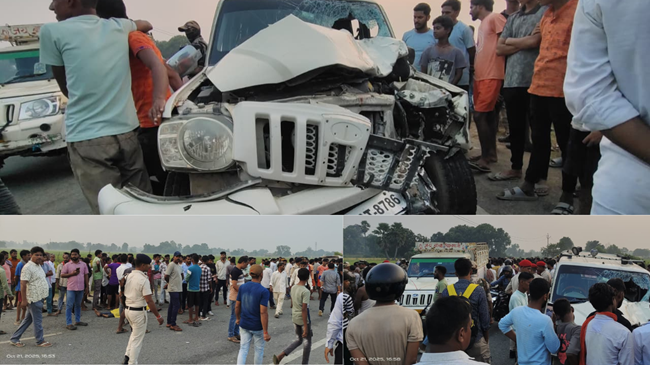 तेज रफ्तार का कहर : सड़क हादसे में दो दोस्त की मौत, बाइक और स्कॉर्पियो के उड़े परखच्चे