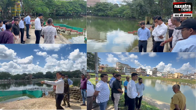 प्रतिमा विसर्जन को लेकर नगर निगम अलर्ट, नगर आयुक्त ने शहर के जलाशयों का किया निरीक्षण 